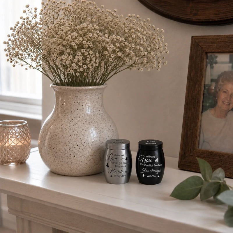 Custom Memorial Urn - Personalized  Memorial Sympathy Gifts For Loss Of Mom, Dad – Forever In Our Hearts