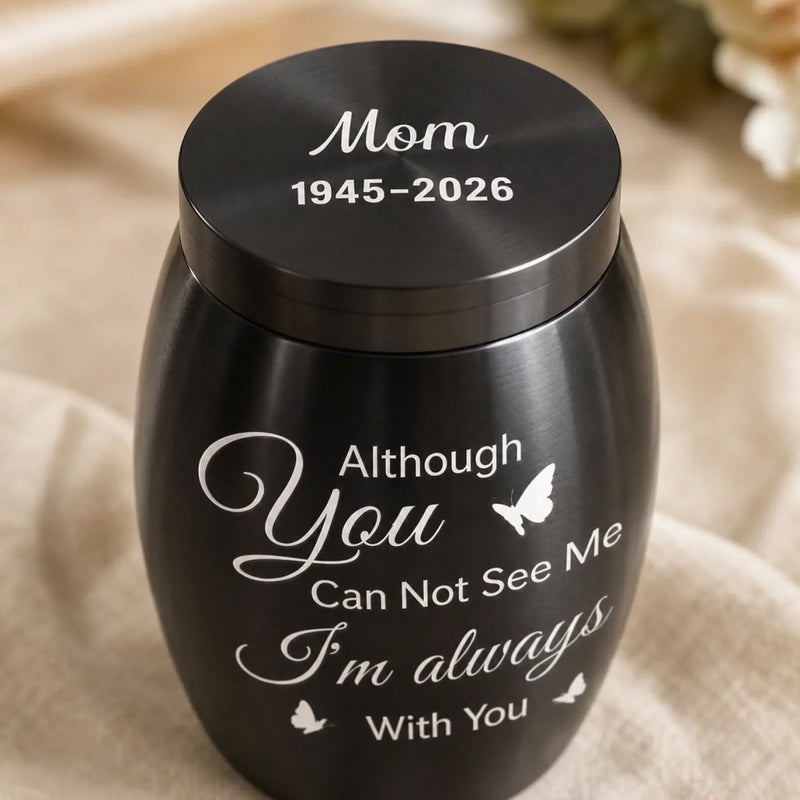 Custom Memorial Urn - Personalized  Memorial Sympathy Gifts For Loss Of Mom, Dad – Forever In Our Hearts