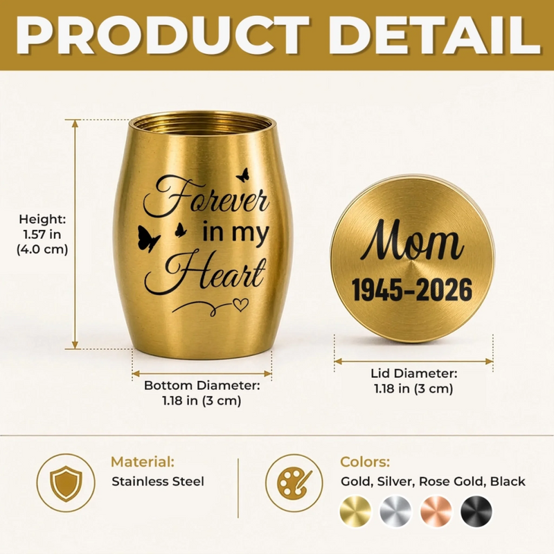 Custom Memorial Urn - Personalized  Memorial Sympathy Gifts For Loss Of Mom, Dad – Forever In Our Hearts