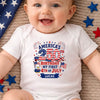 Custom Baby Onesie - Personalized Baby Shower, Gender Reveal, America 250th Anniversary Gifts For New Moms, New Dads, New Parents - Little Patriot Shines Bright