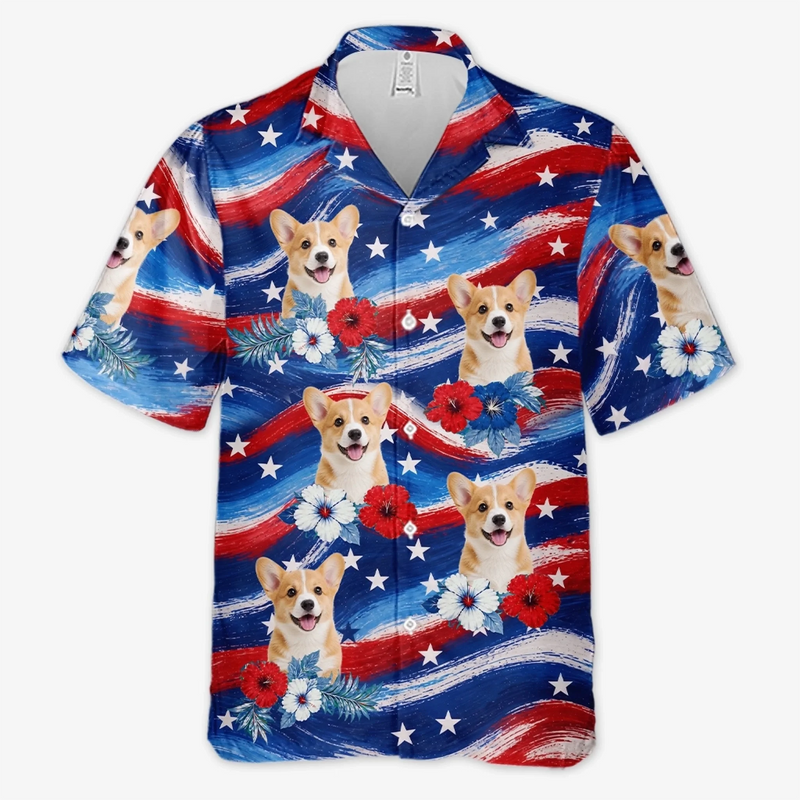 Custom Photo Unisex Tropical Hawaiian Aloha Shirt - Personalized Summer Vacation And Travel Gifts For Dog Cat Lovers, Dog Dad And Mom, Cat Owners - My Favorite Travel Companion Has Paws