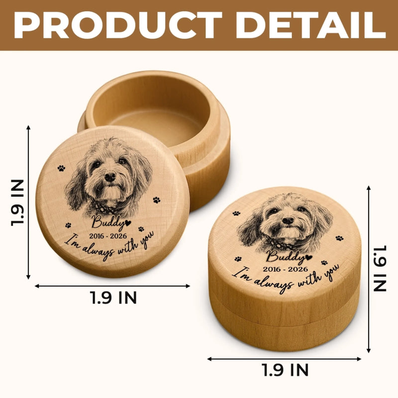Custom Photo Wooden Pet Fur Keepsake Box - Personalized Pet Memorial Gifts For Dogs, Cats - Forever In My Heart