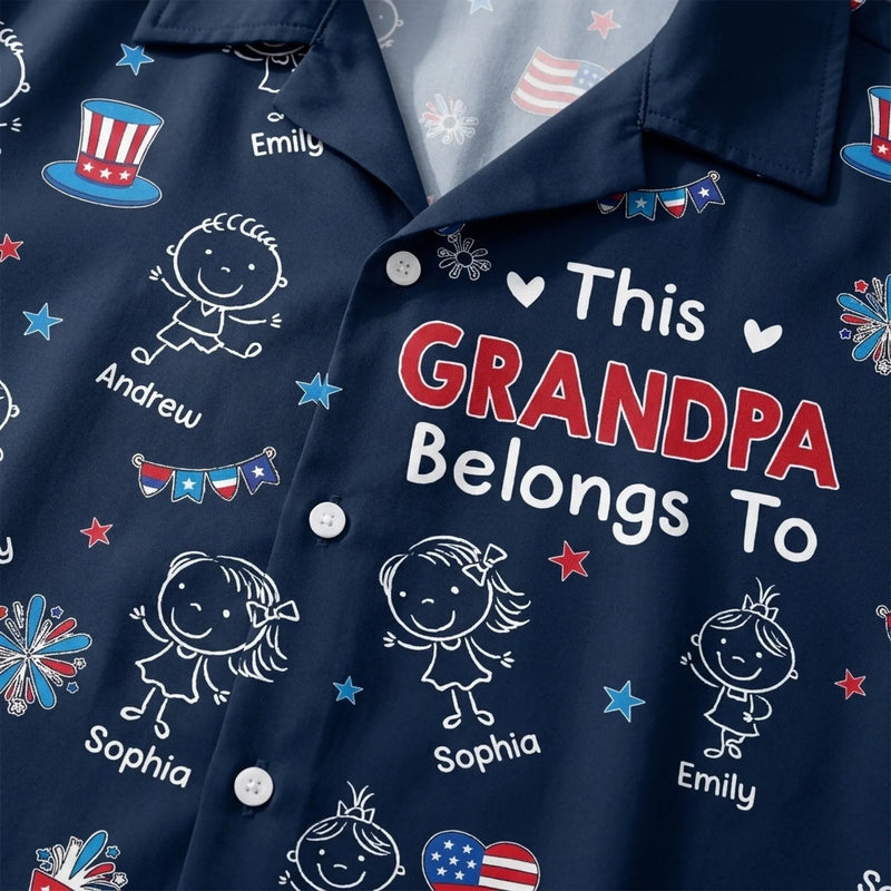 Custom Unisex Tropical Hawaiian Aloha Shirt - Personalized America 250th Anniversary Father's Day Gifts For Dad, Grandpa - Freedom Family Legacy