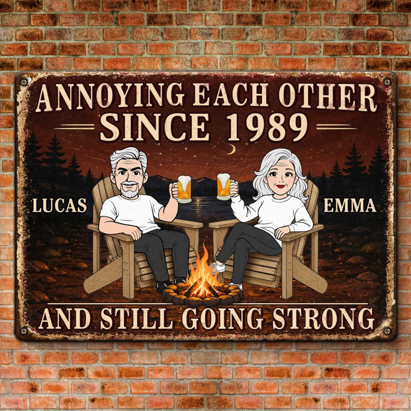 Custom Home Decor Metal Sign - Personalized Anniversary Wedding Gifts For Husband And Wife, Him And Her - Love Drives Us Crazy