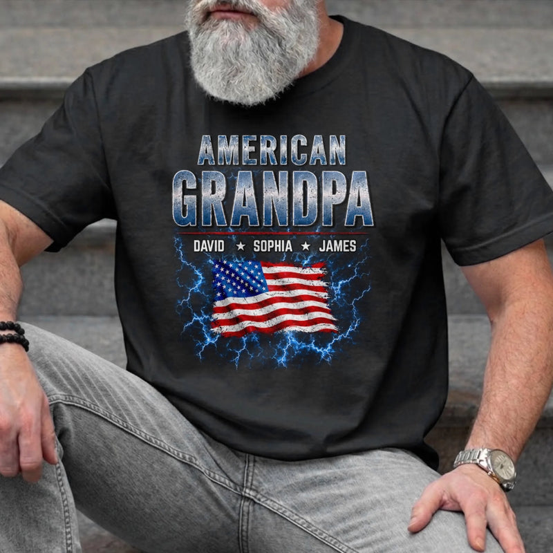 Custom T-shirt, Hoodie - Personalized America 250th Anniversary Father's Day Gifts For Dad, Grandpa - Stars, Stripes & Legacy