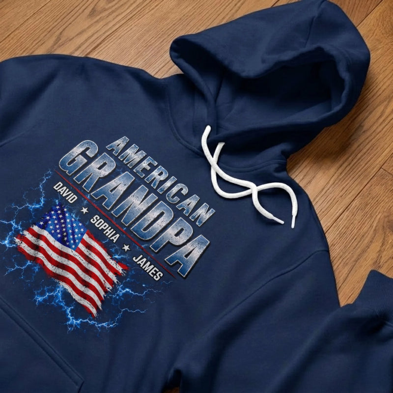 Custom T-shirt, Hoodie - Personalized America 250th Anniversary Father's Day Gifts For Dad, Grandpa - Stars, Stripes & Legacy