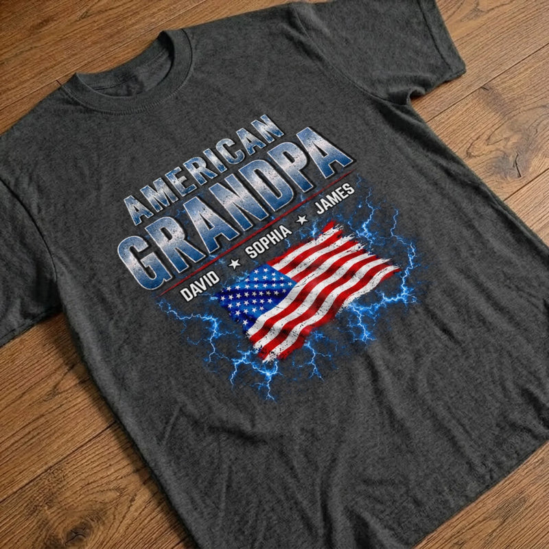 Custom T-shirt, Hoodie - Personalized America 250th Anniversary Father's Day Gifts For Dad, Grandpa - Stars, Stripes & Legacy