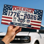 Custom License Plate - Personalized America 250th Anniversary Gifts For Mom, Dad, Brother, Sister, Kids - We Shine Best Together