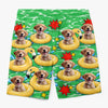 Custom Photo Tropical Hawaiian Aloha Men Beach Shorts - Personalized Summer Vacation And Travel Gifts For Dog Cat Lovers, Dog Dad And Mom, Cat Owners - Shades On, Furry Worries Gone