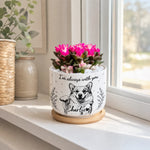 Custom Photo Home Decor Ceramic Plant Pot -  Personalized Pet Memorial Sympathy Gifts For Dogs, Cats - Forever Loved Never Forgotten