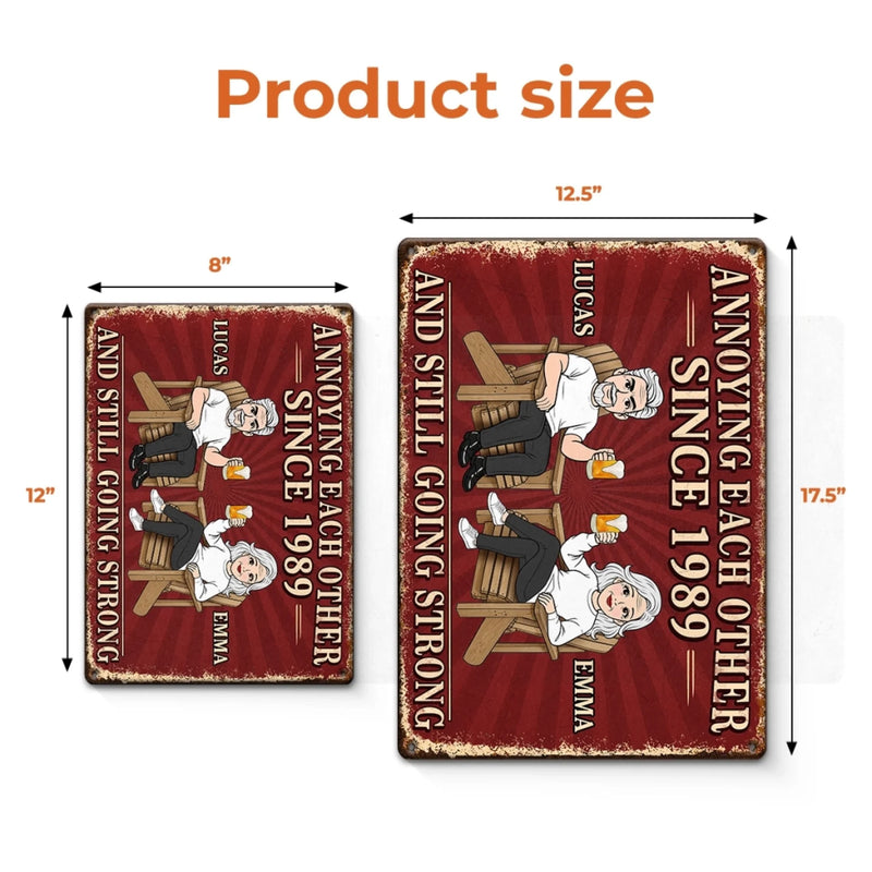 Custom Home Decor Metal Sign - Personalized Anniversary Wedding Gifts For Husband And Wife, Him And Her - Still Driving Each Other Crazy