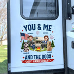 Custom RV Decal - Personalized America 250th Anniversary,  Camping Gifts for Campers, Husband And Wife, Dog Lovers - Furry Camping Crew