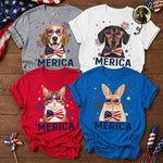 Custom Photo T-shirt, Hoodie - Personalized America 250th Anniversary Gifts For Dog Cat Lovers, Dog Dad And Mom, Cat Owners, Pet Owners - Home Is Wherever My Pets Are