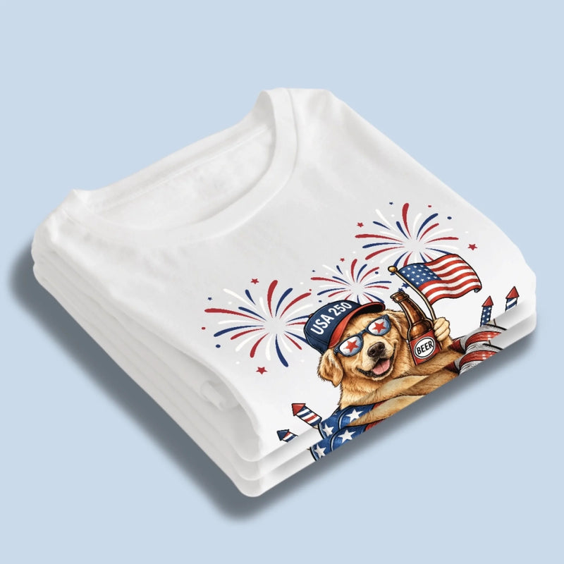 Custom Photo T-shirt, Hoodie - Personalized America 250th Anniversary Gifts For Dog Cat Lovers, Dog Dad And Mom, Cat Owners, Pet Owners - Paws Make Life Better