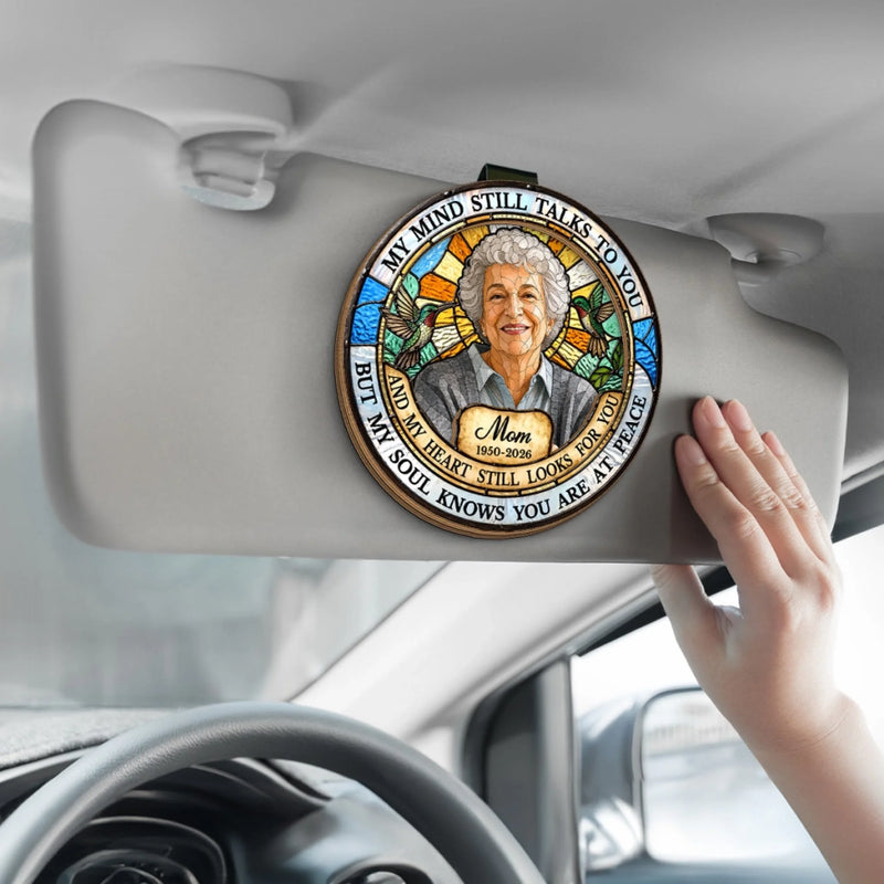 Custom Photo Car Visor Clip - Personalized Memorial Sympathy Gifts For Loss Of Mom, Dad - Forever Watching Over Me