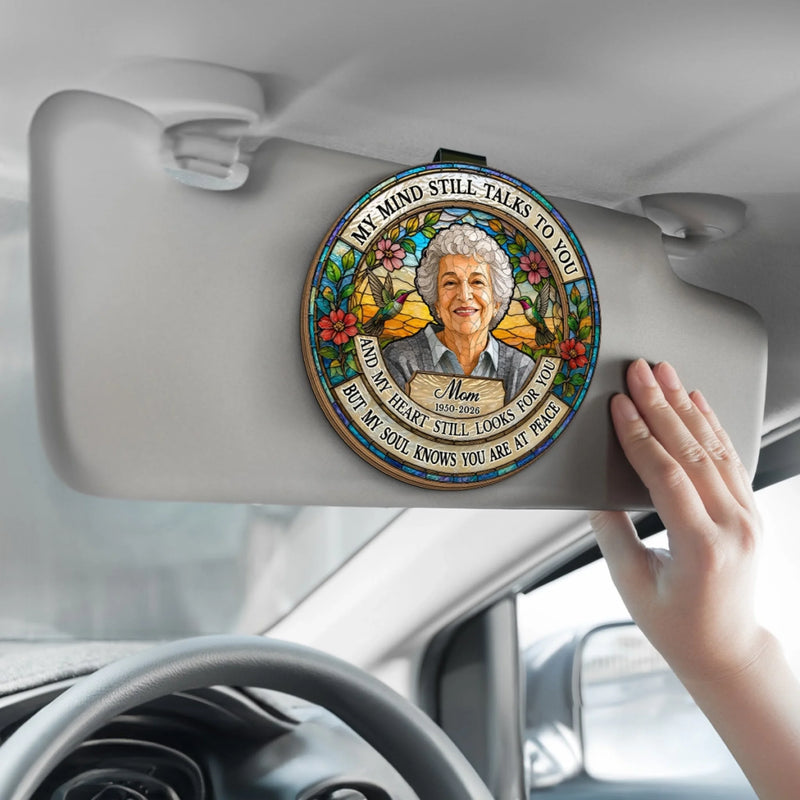 Custom Photo Car Visor Clip - Personalized Memorial Sympathy Gifts For Loss Of Mom, Dad - Gone Yet Forever In My Heart
