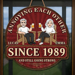 Custom Wood Sign - Personalized Anniversary Wedding Gifts For Husband And Wife, Him And Her - Laughter, Wrinkles And True Love