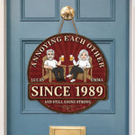 Custom Wood Sign - Personalized Anniversary Wedding Gifts For Husband And Wife, Him And Her - Laughter, Wrinkles And True Love