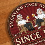 Custom Wood Sign - Personalized Anniversary Wedding Gifts For Husband And Wife, Him And Her - Laughter, Wrinkles And True Love