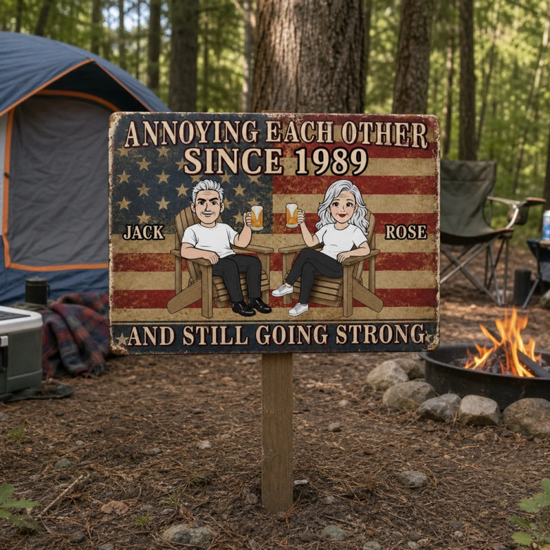 Custom Home Decor Metal Sign - Personalized America 250th Anniversary Wedding Gifts For Husband And Wife, Him And Her - Forever Bound By Love