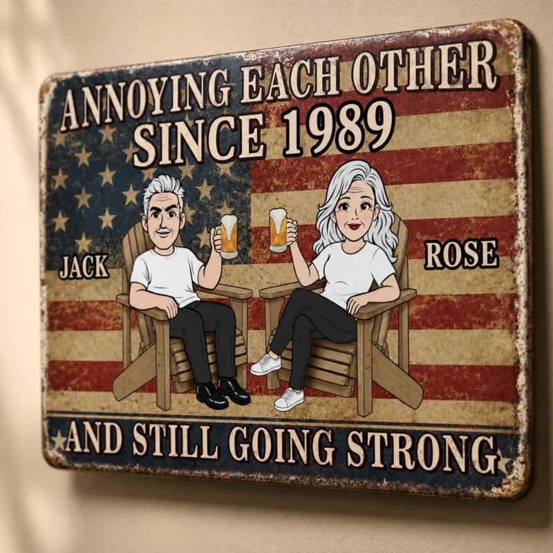 Custom Home Decor Metal Sign - Personalized America 250th Anniversary Wedding Gifts For Husband And Wife, Him And Her - Forever Bound By Love