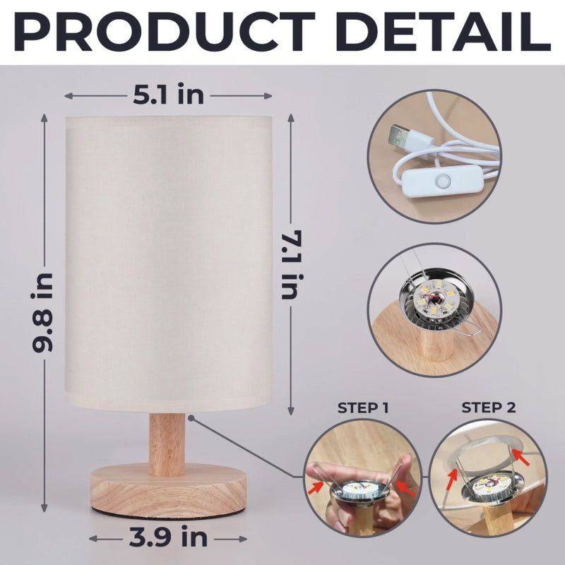 Custom Photo Linen Bedside Table Lamp - Personalized Memorial Sympathy Gifts For Loss Of Mom, Dad - Always Loved Never Forgotten