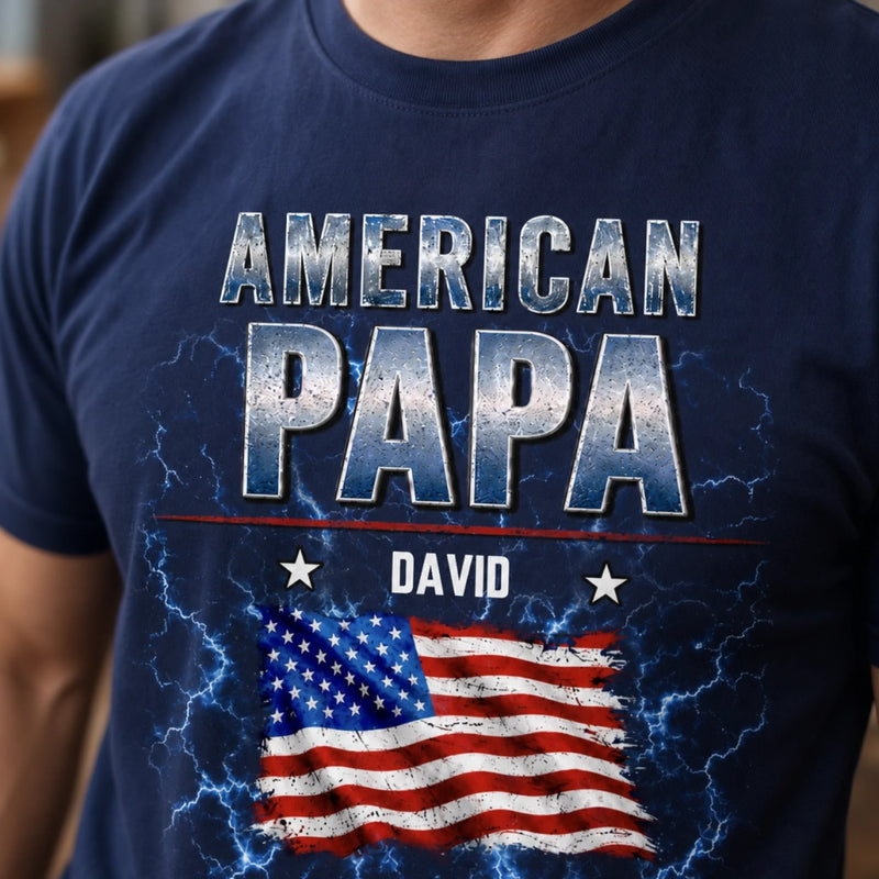 Custom T-shirt, Hoodie - Personalized America 250th Anniversary Father's Day Gifts For Dad, Grandpa - Stars, Stripes & Legacy