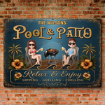 Custom Home Decor Metal Sign - Personalized Summer Vacation And Travel Gifts For Husband And Wife, Him And Her - Our Permanent Summer Escape