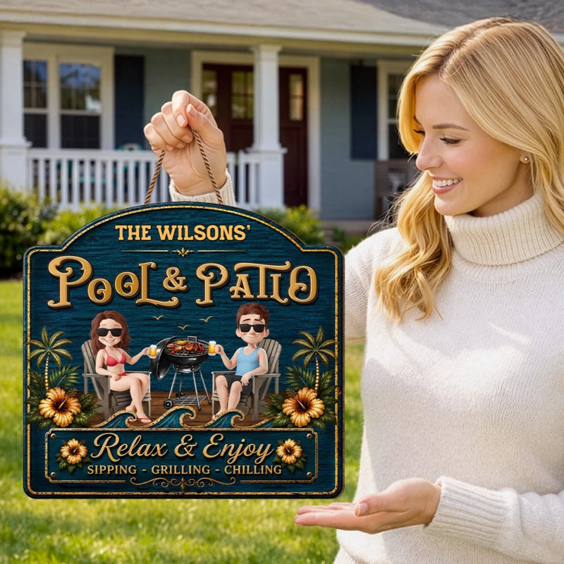 Custom Wood Sign - Personalized Summer Vacation And Travel Gifts For Husband And Wife, Him And Her - Where Summer Never Ends
