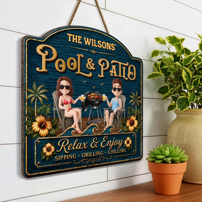 Custom Wood Sign - Personalized Summer Vacation And Travel Gifts For Husband And Wife, Him And Her - Where Summer Never Ends