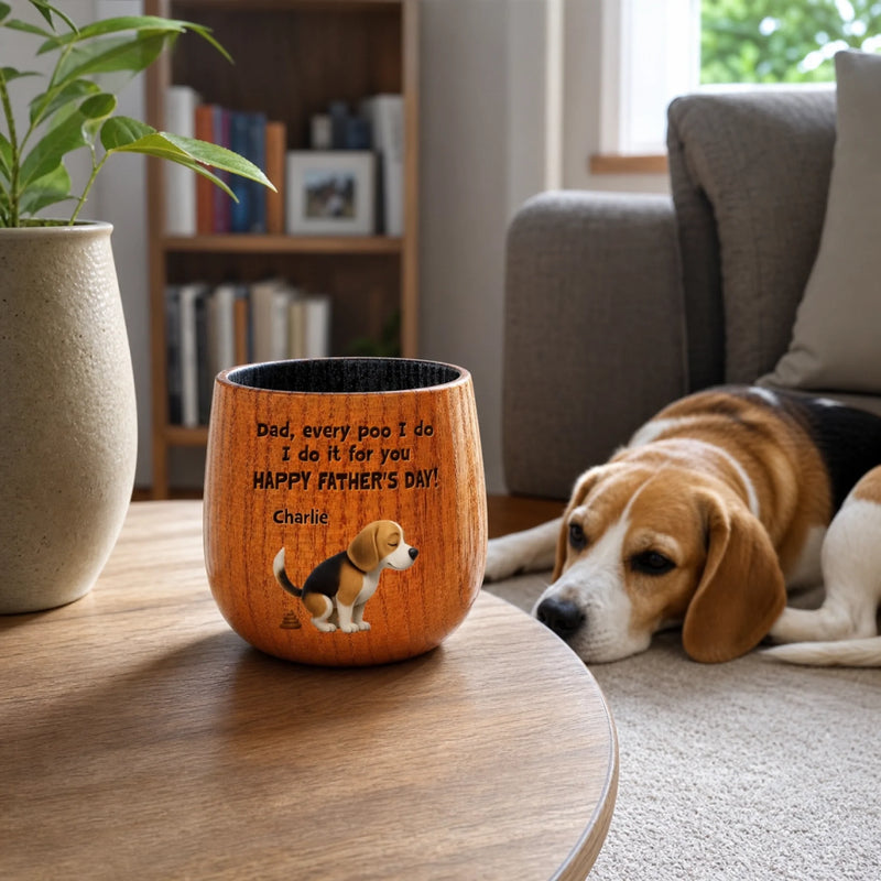 Every Poop Is A Love Letter To You, Dad - Dog Personalized Custom Wooden Whiskey Glass - Father's Day, Gift For Pet Owners, Pet Lovers