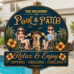 Custom Wood Sign - Personalized Summer Vacation And Travel Gifts For Couple, Dog Lovers - Hot Grill, Cool Furry Nights