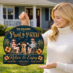 Custom Wood Sign - Personalized Summer Vacation And Travel Gifts For Couple, Dog Lovers - Hot Grill, Cool Furry Nights