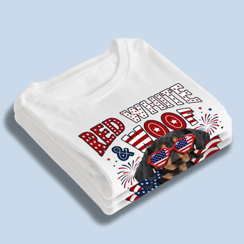 Custom Photo T-shirt, Hoodie - Personalized America 250th Anniversary Gifts For Dog Cat Lovers, Dog Dad And Mom, Cat Owners - Paws And Freedom