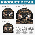 Custom Home Decor Wood Sign - Personalized Anniversary Wedding Gifts For Husband And Wife, Him And Her - Just A Couple, Pool & Patio Sipping Chilling