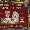Custom Home Decor Metal Sign - Personalized Anniversary Wedding Camping Gifts For Campers, Husband And Wife, Him And Her, Dog Cat Lovers, Dog Dad And Mom - Paws Chaos Endless Love