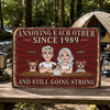 Custom Home Decor Metal Sign - Personalized Anniversary Wedding Camping Gifts For Campers, Husband And Wife, Him And Her, Dog Cat Lovers, Dog Dad And Mom - Paws Chaos Endless Love