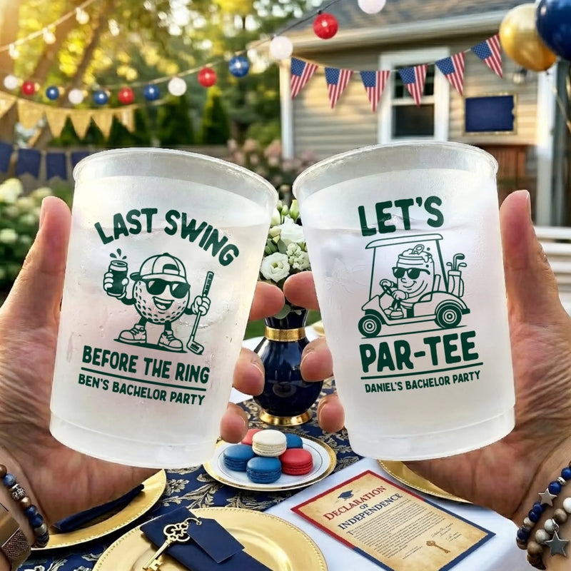 Custom Bachelor Golf Party Cups - Personalized Birthday Gifts For Golf Lovers, Sports Fans, Sports Lovers - Fairways And Good Days