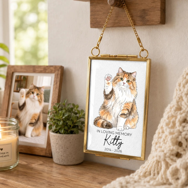 Custom Photo Frame Ornament - Personalized Pet Memorial Sympathy Gifts For Dogs, Cats - Forever Loved Forever Missed