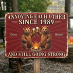 Custom Home Decor Metal Sign - Personalized Anniversary Wedding Camping Gifts For Couple, Campers - Love Drives Us Crazy