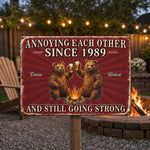 Custom Home Decor Metal Sign - Personalized Anniversary Wedding Camping Gifts For Couple, Campers - Love Drives Us Crazy
