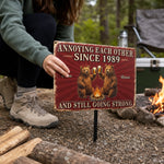 Custom Home Decor Metal Sign - Personalized Anniversary Wedding Camping Gifts For Couple, Campers - Love Drives Us Crazy