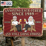 Custom Home Decor Metal Sign - Personalized Anniversary Wedding Gifts For Husband And Wife, Him And Her - Still Crazy In Love