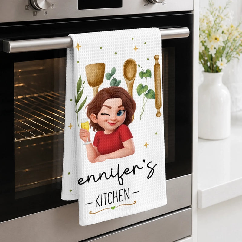 Custom Kitchen Towel - Personalized Birthday Gifts For Her, Mom, Grandma - A Pinch Of Happiness