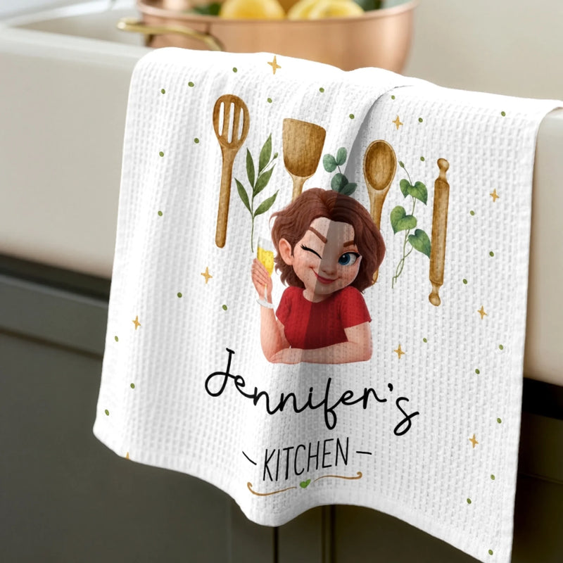 Custom Kitchen Towel - Personalized Birthday Gifts For Her, Mom, Grandma - A Pinch Of Happiness