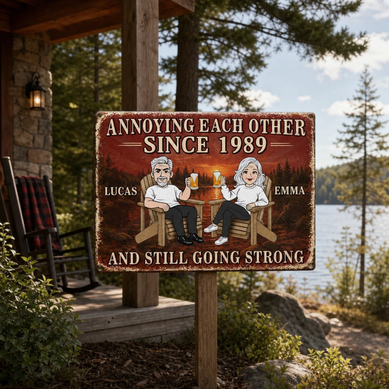 Custom Home Decor Metal Sign - Personalized Anniversary Wedding Gifts For Husband And Wife, Him And Her - Crazy Together Since Forever