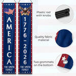Custom Porch Banner Set - Personalized America 250th Anniversary Gifts For Mom, Dad, Brother, Sister, Kids - Freedom Never Fades