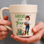 Custom Plant Pot Ceramic Mug - Personalized Birthday Garden Gifts For Gardeners - My Happy, Blooming Sanctuary