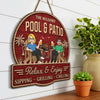 Custom Wood Sign - Personalized Summer Vacation And Travel Gifts For Husband And Wife, Him And Her - Just you, Me And Paradise