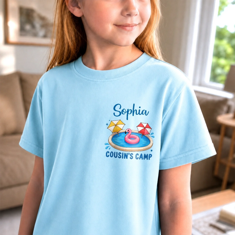 Custom Cousin Camp Youth Tee - Personalized Summer Vacation And Travel Gifts For Kids - Little Moments, Big Memories